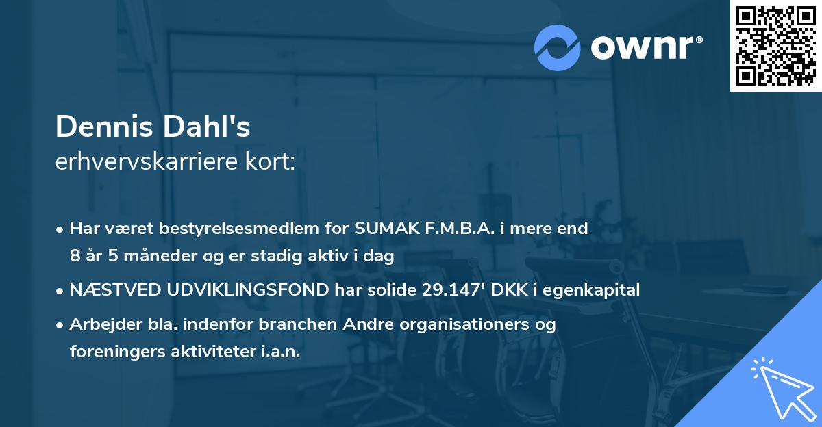 Dennis Dahl's erhvervskarriere kort