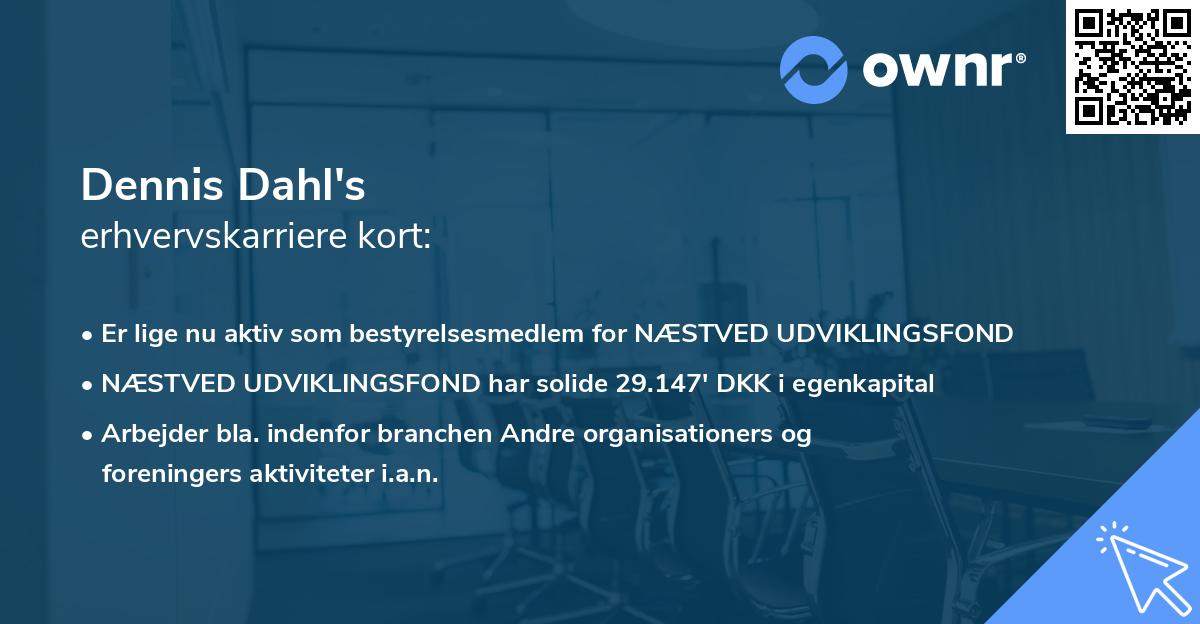 Dennis Dahl's erhvervskarriere kort
