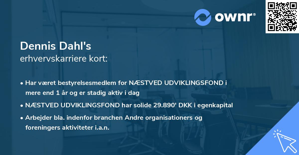 Dennis Dahl's erhvervskarriere kort