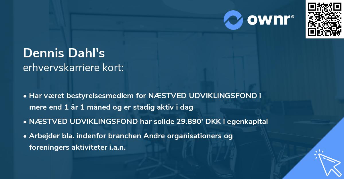 Dennis Dahl's erhvervskarriere kort