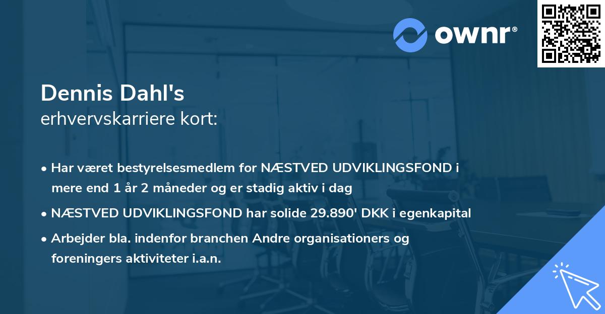 Dennis Dahl's erhvervskarriere kort