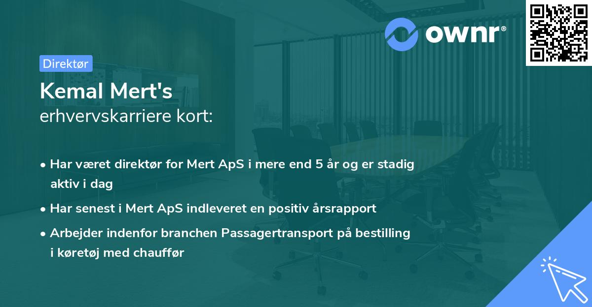 Kemal Mert's erhvervskarriere kort