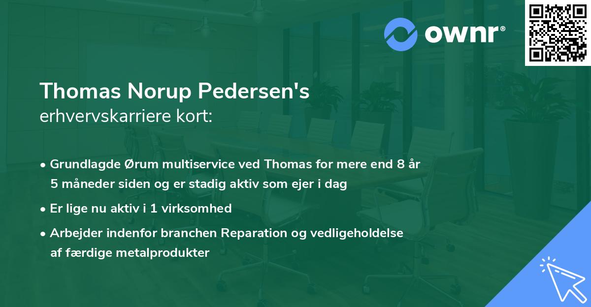 Thomas Norup Pedersen's erhvervskarriere kort