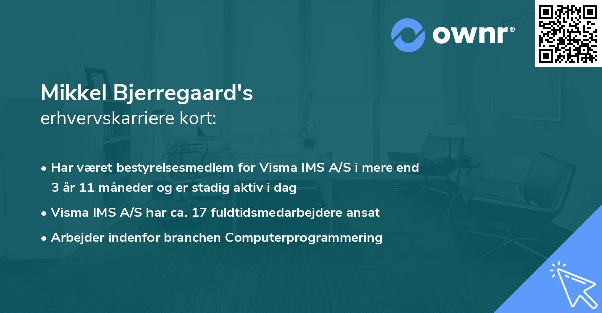 Mikkel Bjerregaard's erhvervskarriere kort