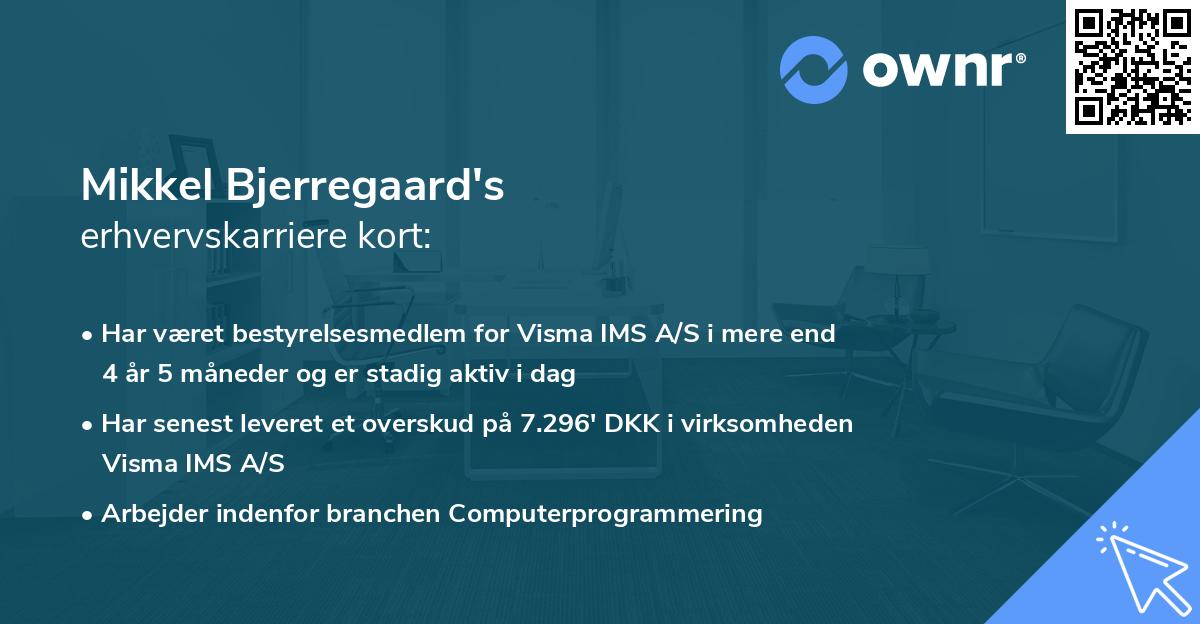 Mikkel Bjerregaard's erhvervskarriere kort