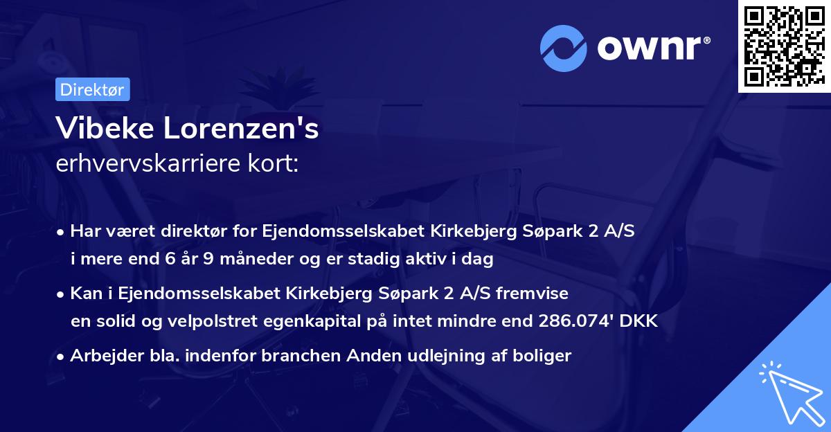 Vibeke Lorenzen's erhvervskarriere kort