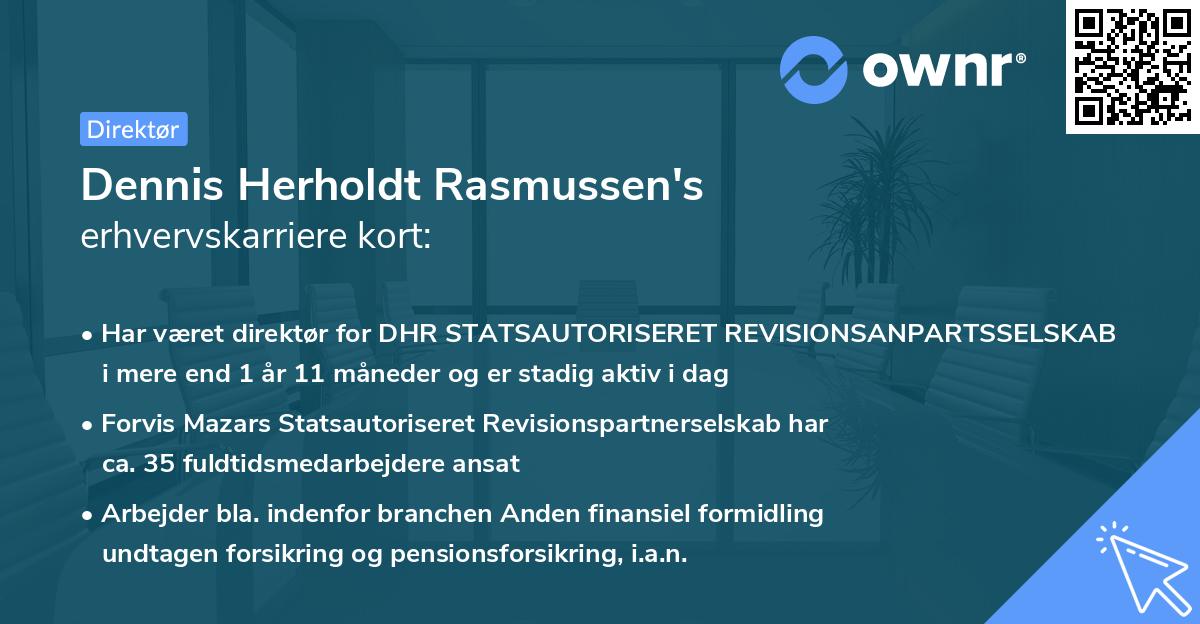 Dennis Herholdt Rasmussen's erhvervskarriere kort