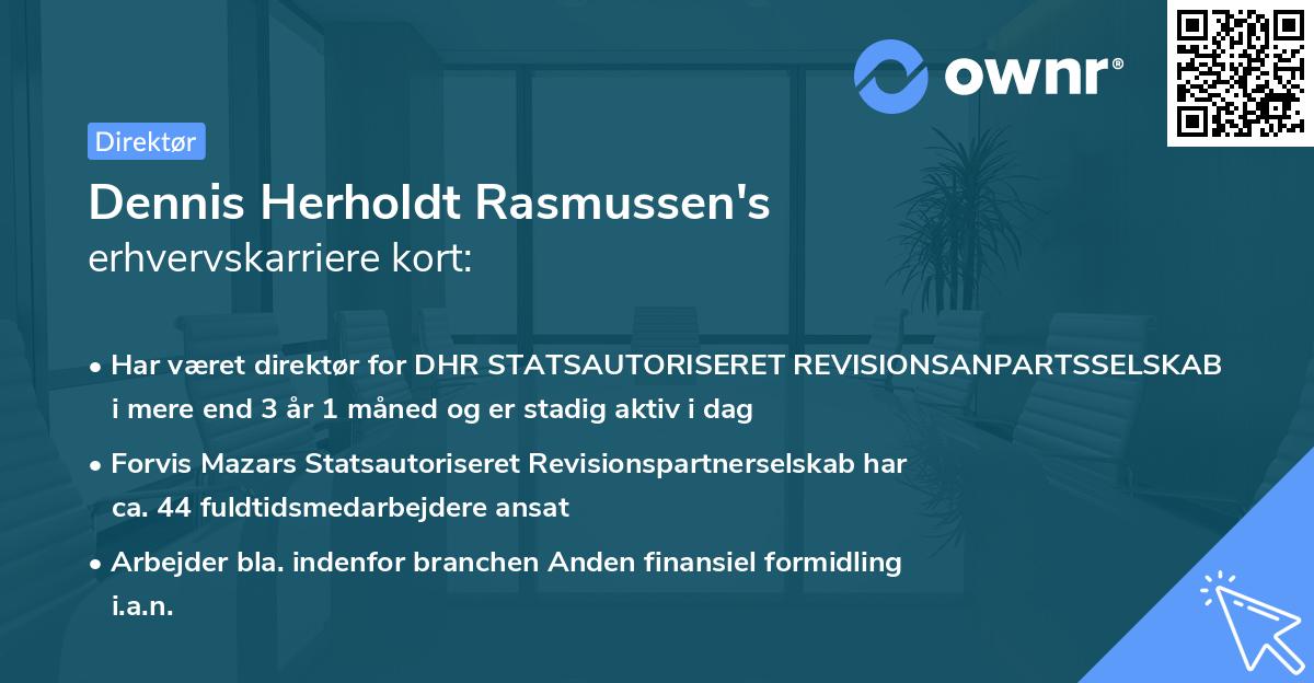 Dennis Herholdt Rasmussen's erhvervskarriere kort