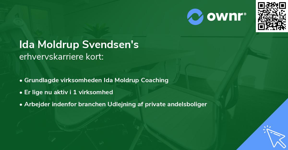 Ida Moldrup Svendsen's erhvervskarriere kort