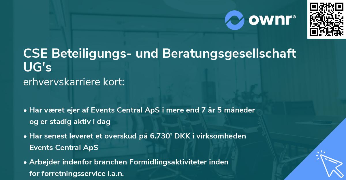 CSE Beteiligungs- und Beratungsgesellschaft UG's erhvervskarriere kort