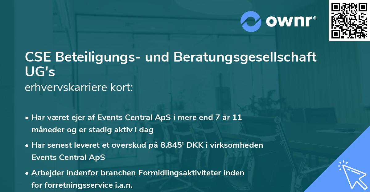 CSE Beteiligungs- und Beratungsgesellschaft UG's erhvervskarriere kort