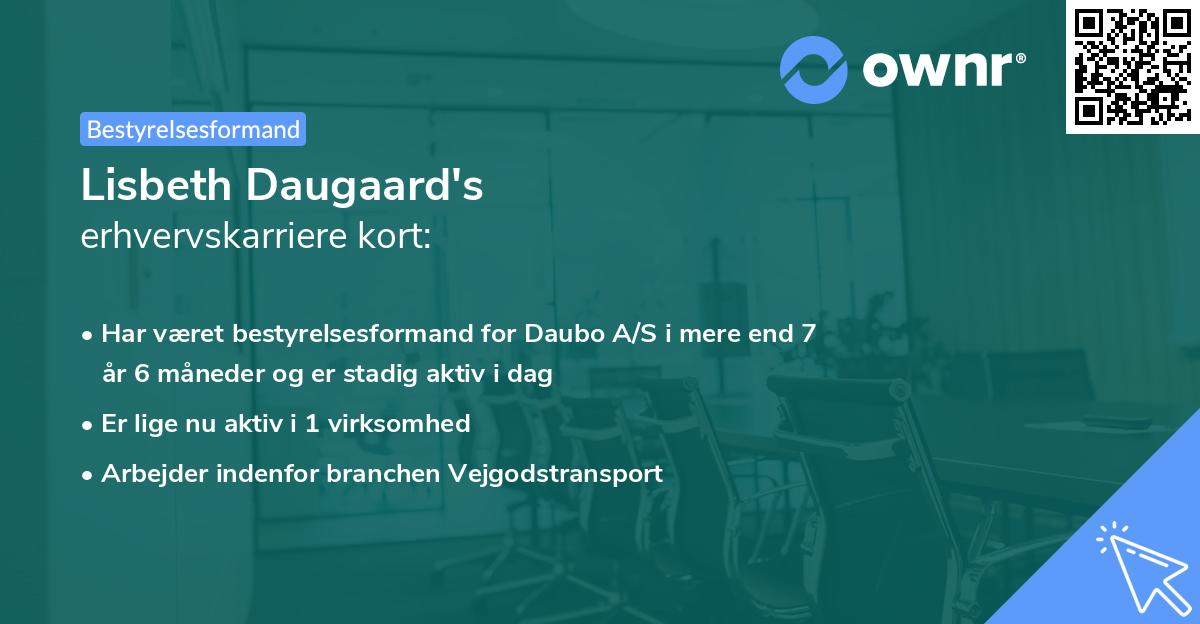 Lisbeth Daugaard's erhvervskarriere kort