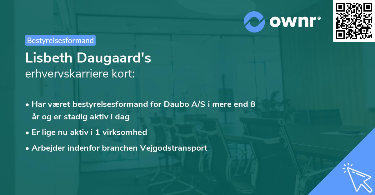 Lisbeth Daugaard's erhvervskarriere kort