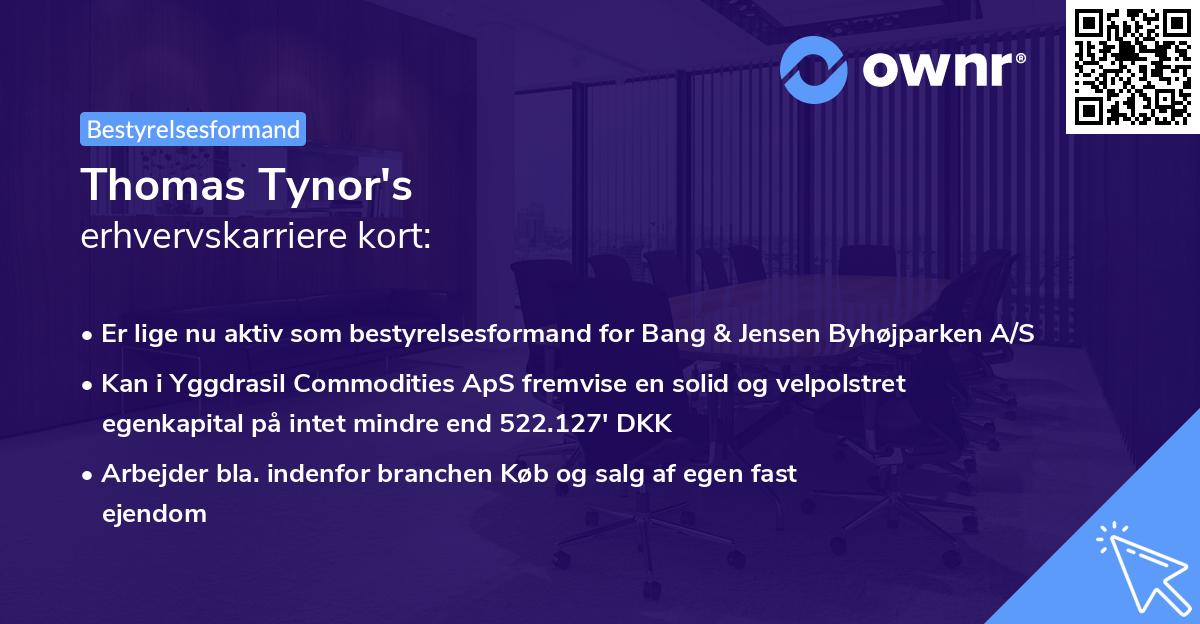 Thomas Tynor's erhvervskarriere kort