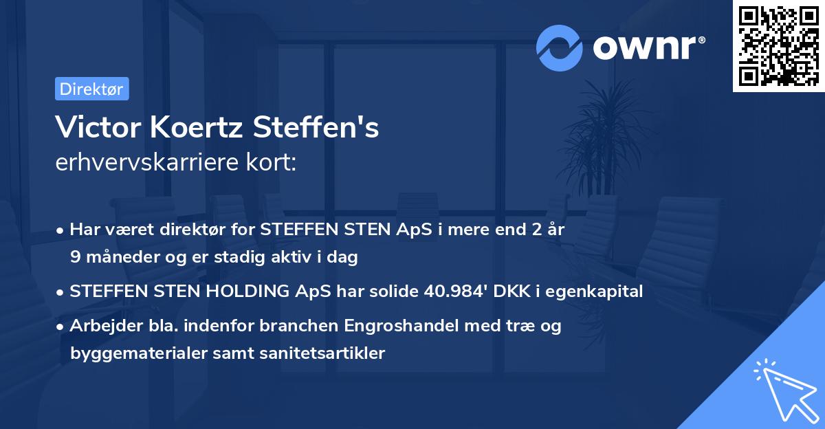 Victor Koertz Steffen's erhvervskarriere kort