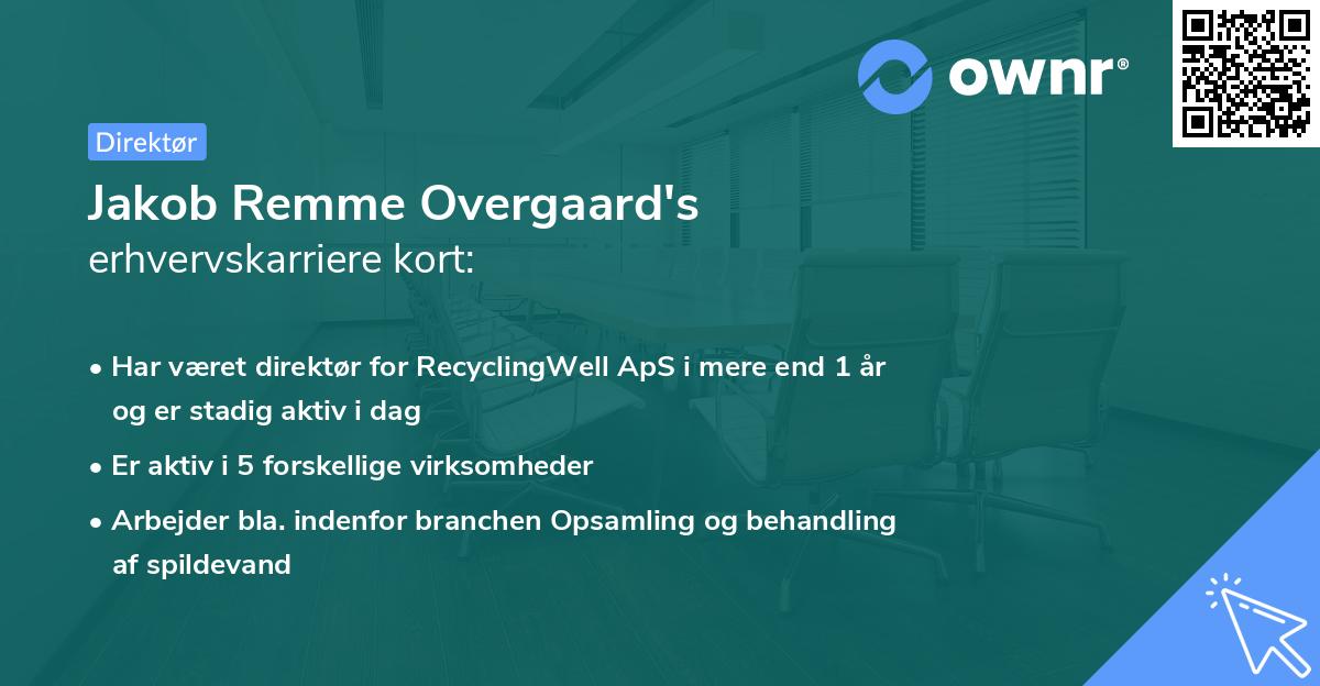Jakob Remme Overgaard's erhvervskarriere kort