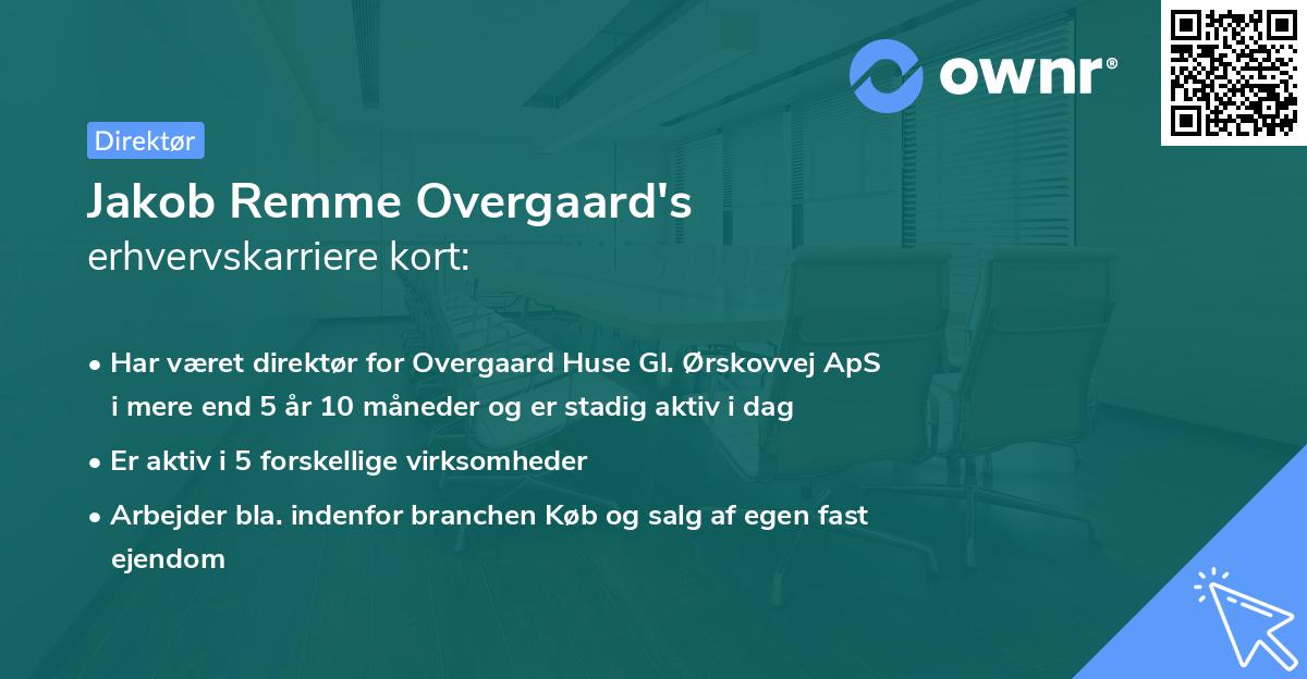Jakob Remme Overgaard's erhvervskarriere kort
