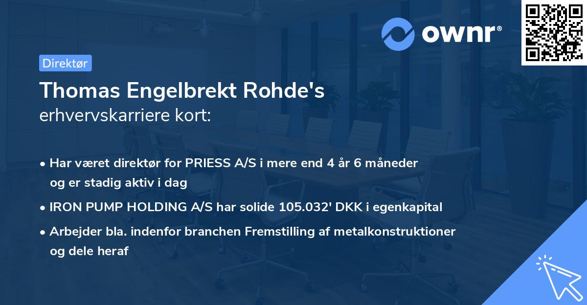 Thomas Engelbrekt Rohde's erhvervskarriere kort
