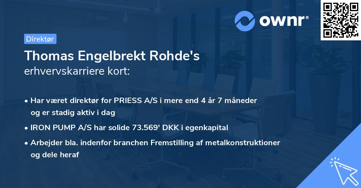 Thomas Engelbrekt Rohde's erhvervskarriere kort