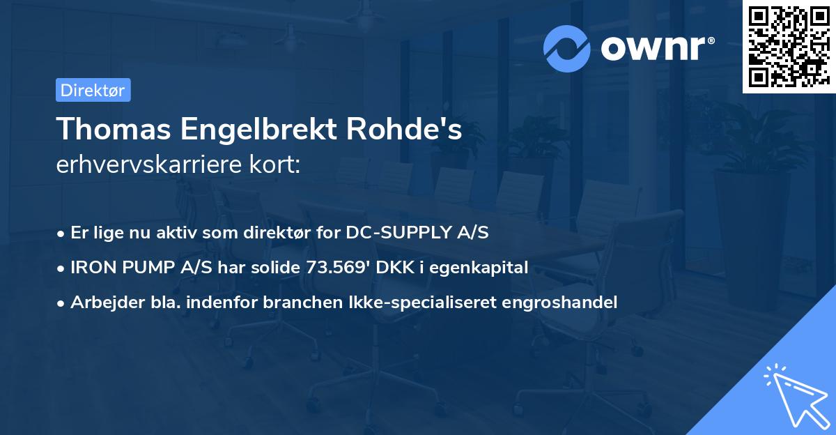 Thomas Engelbrekt Rohde's erhvervskarriere kort