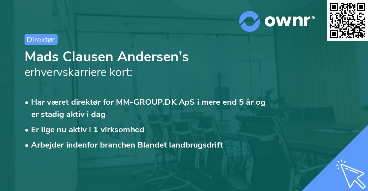 Mads Clausen Andersen's erhvervskarriere kort