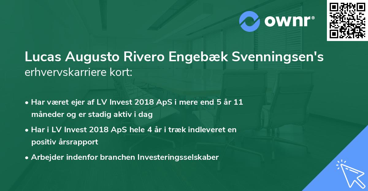 Lucas Augusto Rivero Engebæk Svenningsen's erhvervskarriere kort