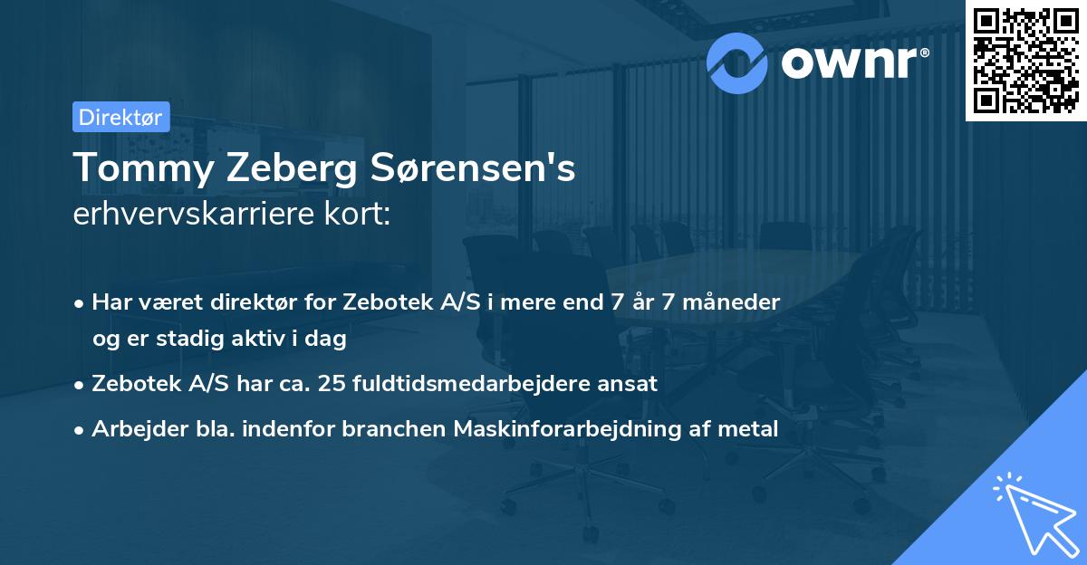 Tommy Zeberg Sørensen's erhvervskarriere kort