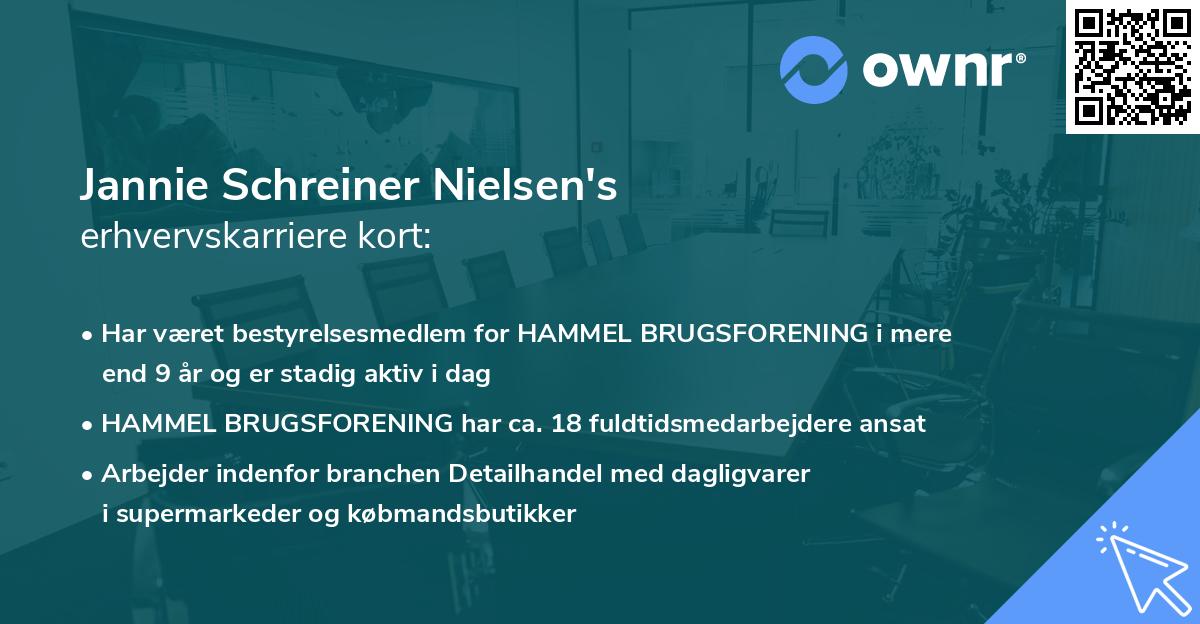 Jannie Schreiner Nielsen's erhvervskarriere kort