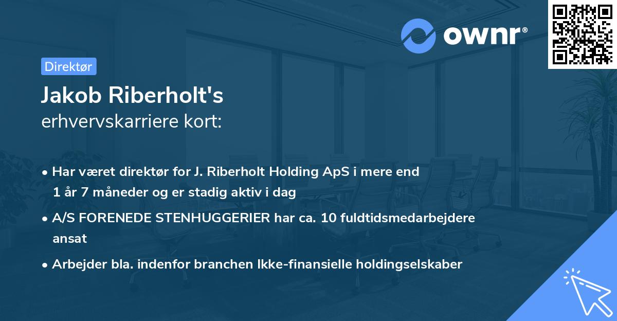 Jakob Riberholt's erhvervskarriere kort