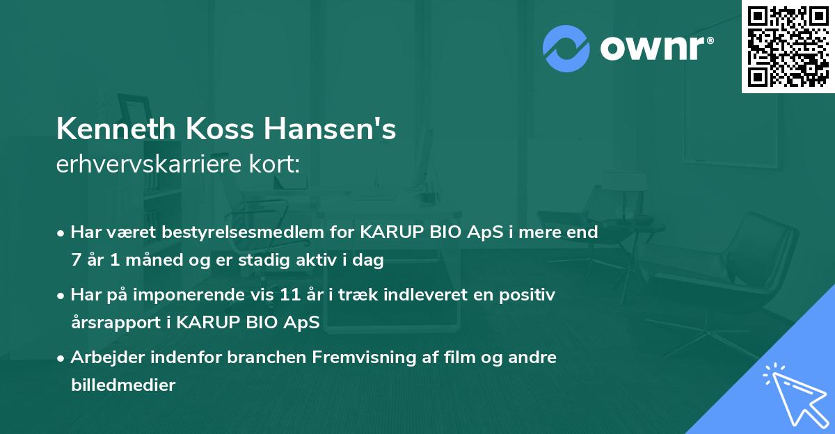 Kenneth Koss Hansen's erhvervskarriere kort
