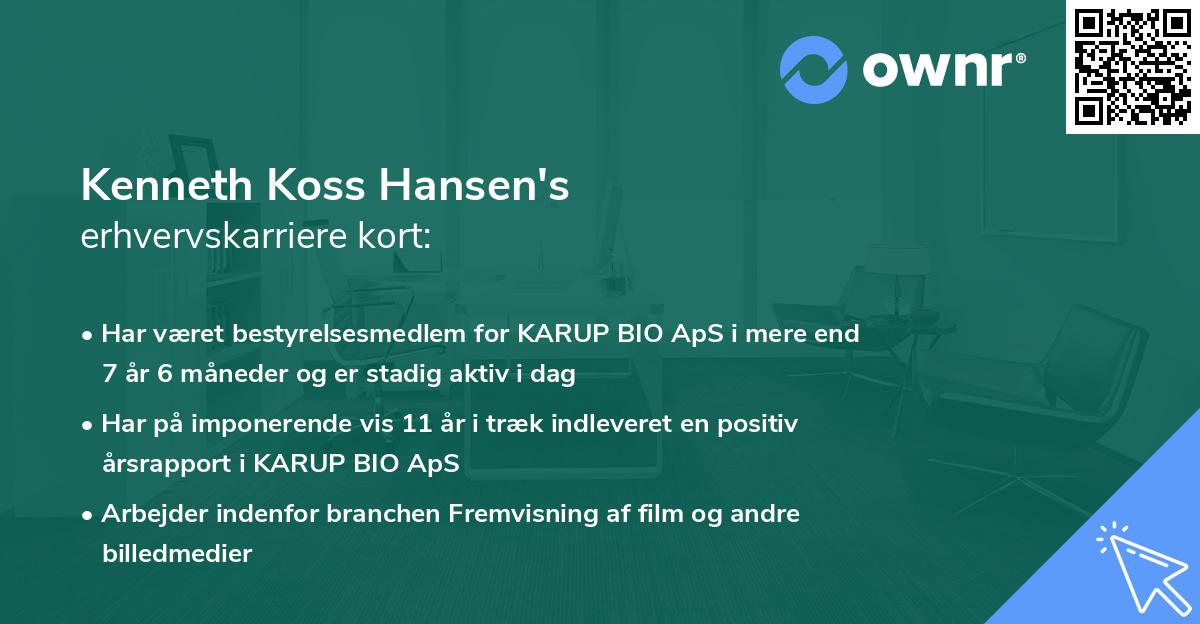 Kenneth Koss Hansen's erhvervskarriere kort