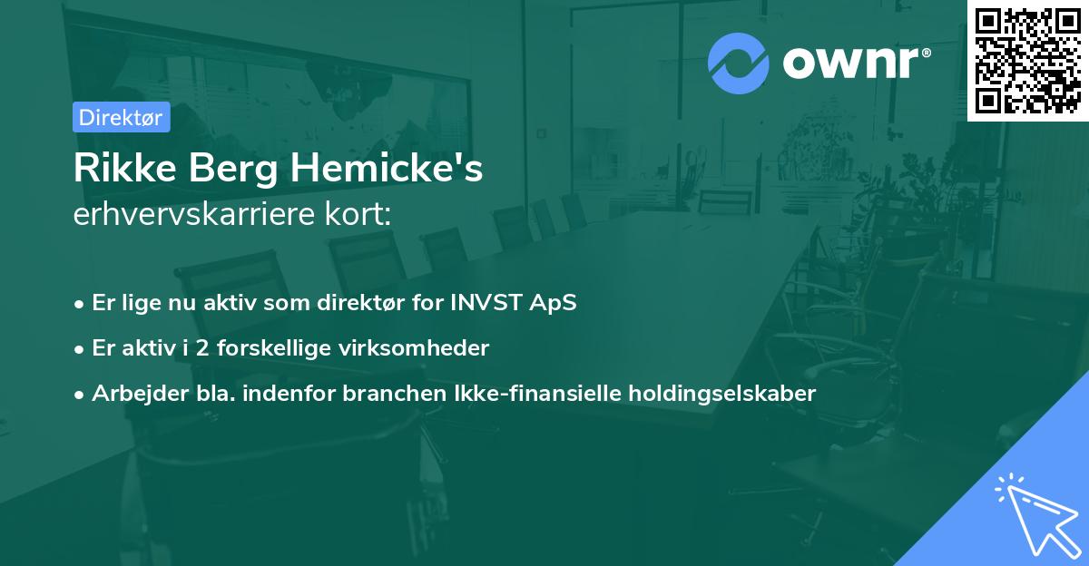 Rikke Berg Hemicke's erhvervskarriere kort