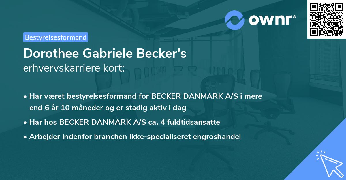 Dorothee Gabriele Becker's erhvervskarriere kort