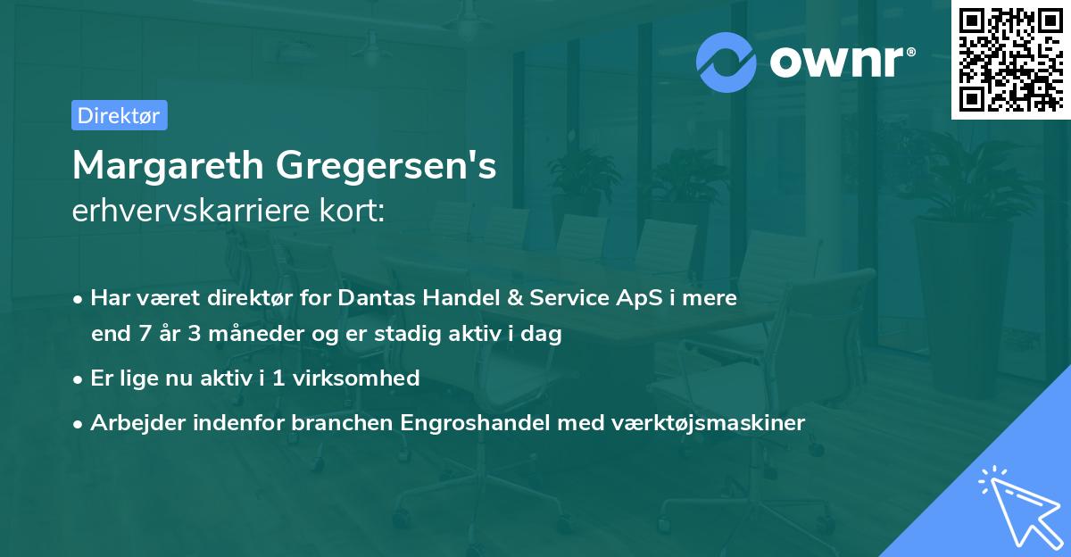 Margareth Gregersen's erhvervskarriere kort