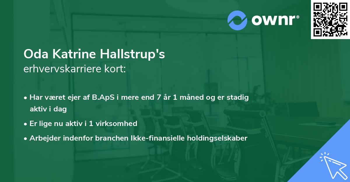 Oda Katrine Hallstrup's erhvervskarriere kort