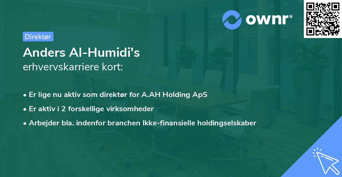 Anders Al-Humidi's erhvervskarriere kort