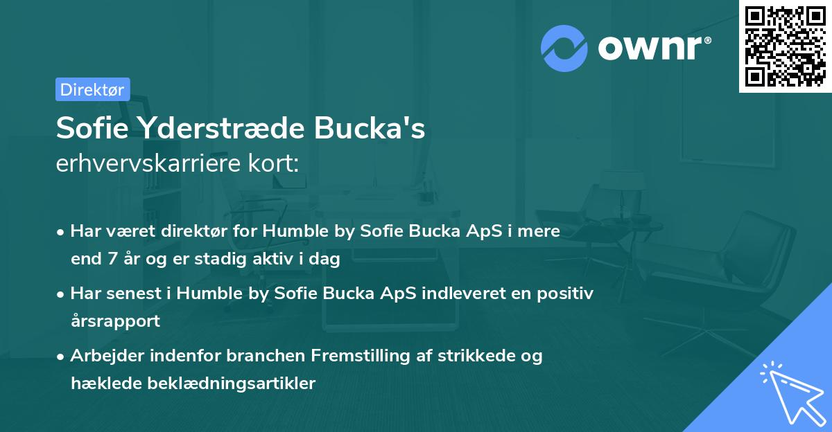 Sofie Yderstræde Bucka's erhvervskarriere kort