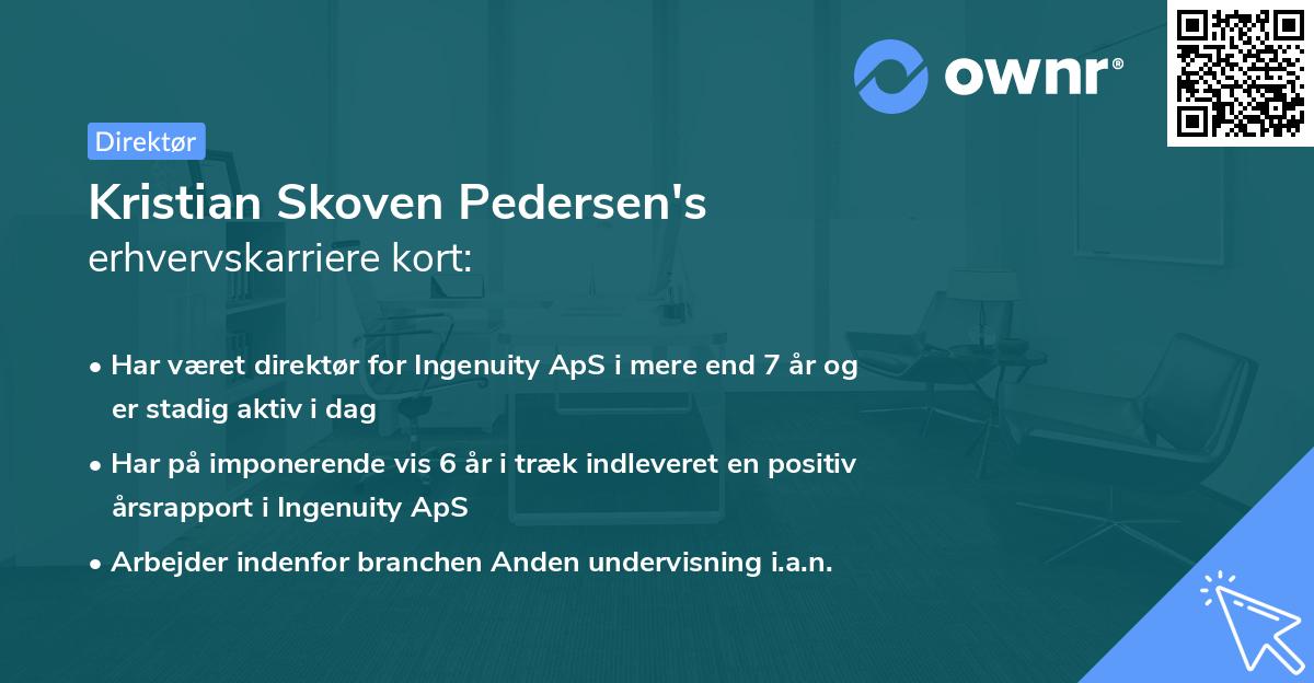 Kristian Skoven Pedersen's erhvervskarriere kort