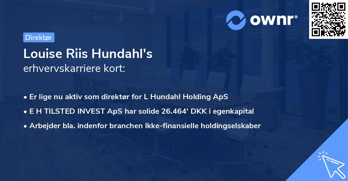 Louise Riis Hundahl's erhvervskarriere kort