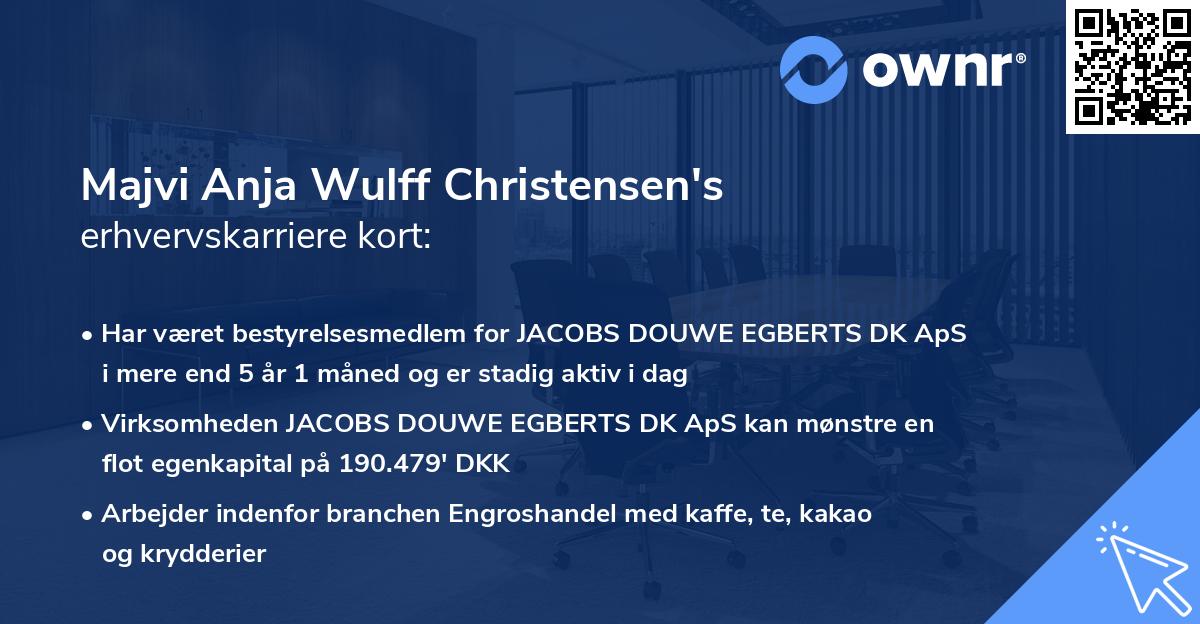 Majvi Anja Wulff Christensen's erhvervskarriere kort