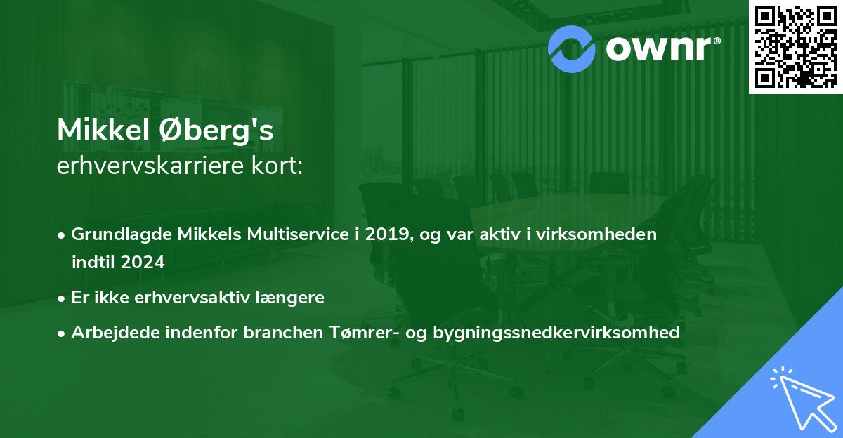 Mikkel Øberg's erhvervskarriere kort