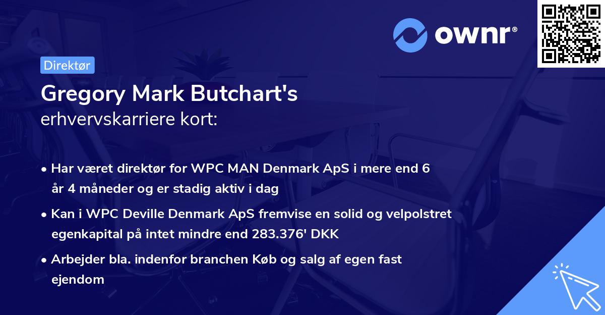 Gregory Mark Butchart's erhvervskarriere kort