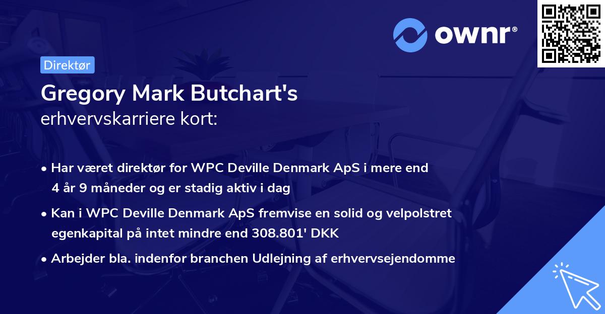 Gregory Mark Butchart's erhvervskarriere kort