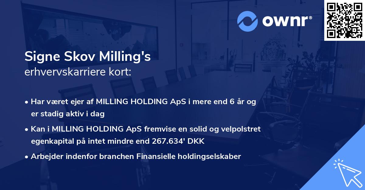 Signe Skov Milling's erhvervskarriere kort