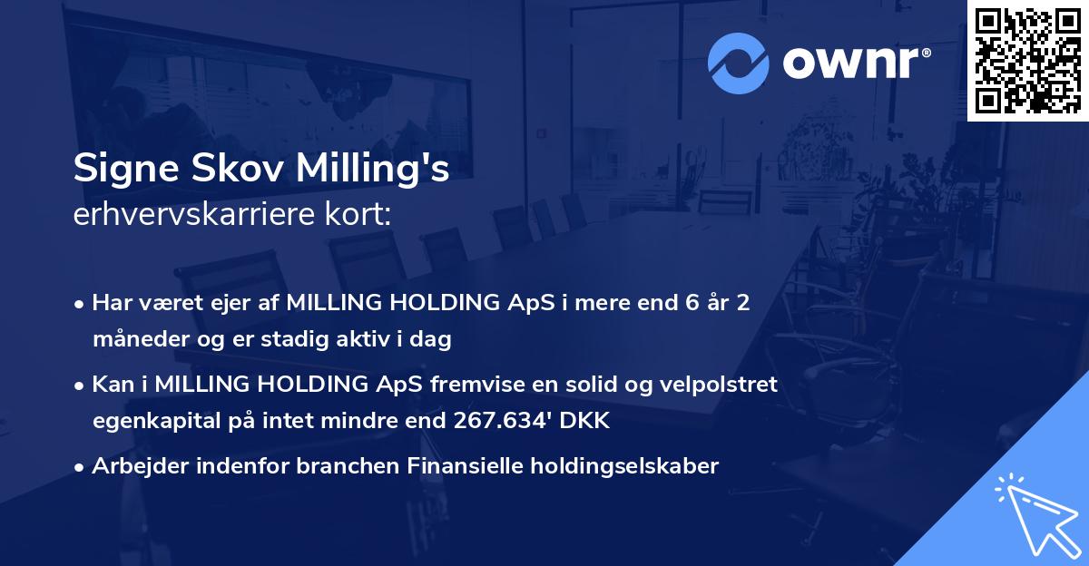 Signe Skov Milling's erhvervskarriere kort