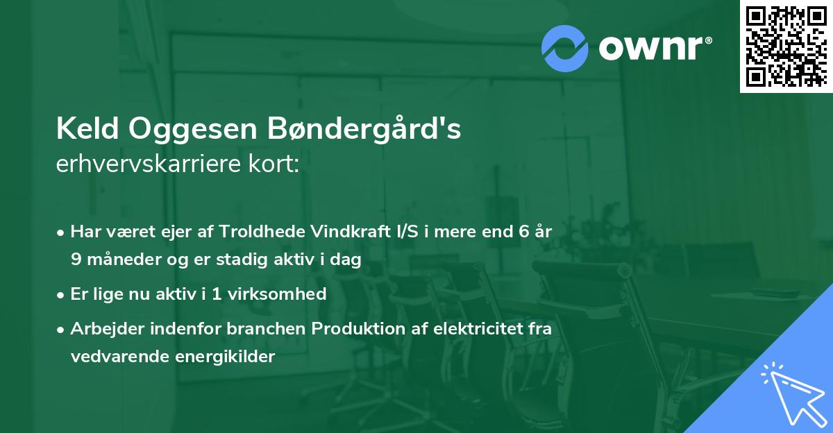 Keld Oggesen Bøndergård's erhvervskarriere kort