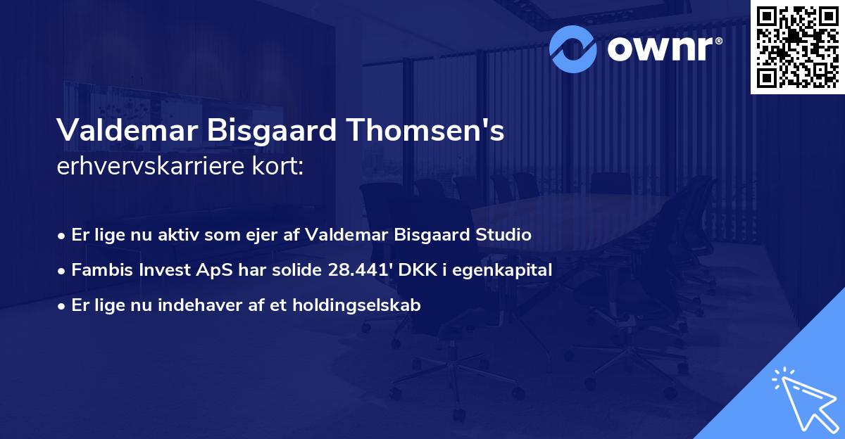 Valdemar Bisgaard Thomsen's erhvervskarriere kort