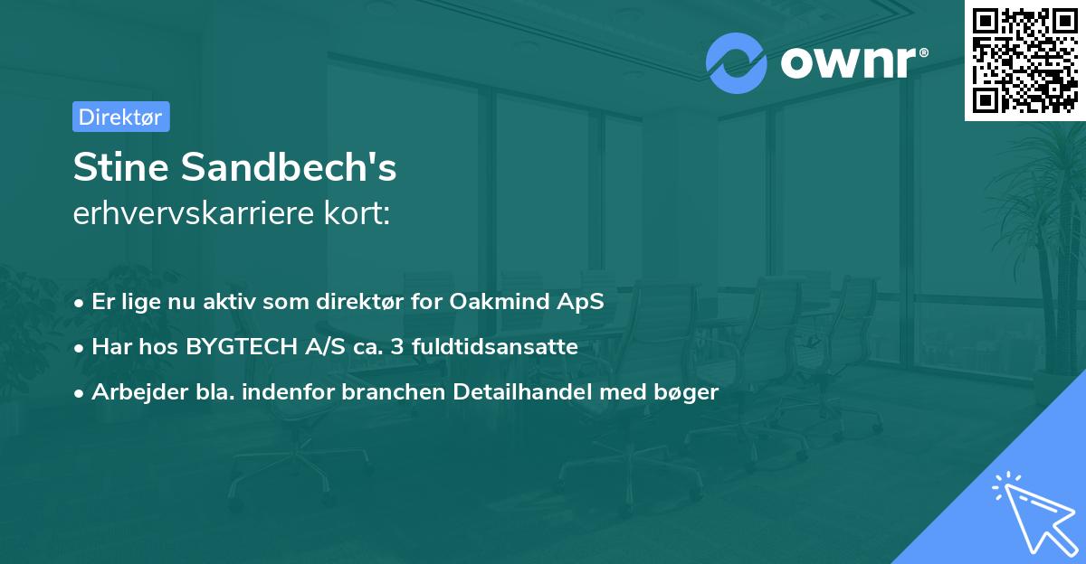 Stine Sandbech's erhvervskarriere kort