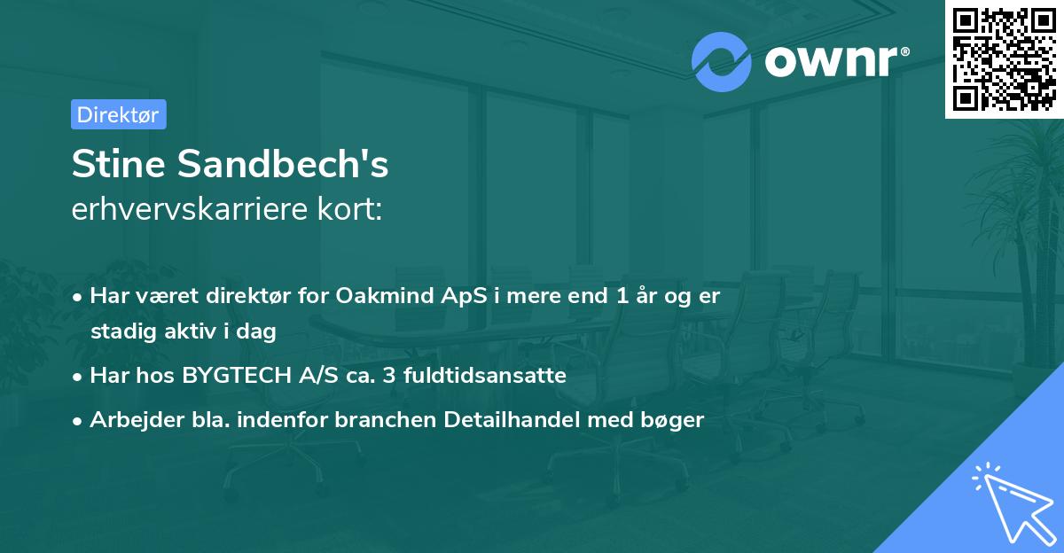 Stine Sandbech's erhvervskarriere kort