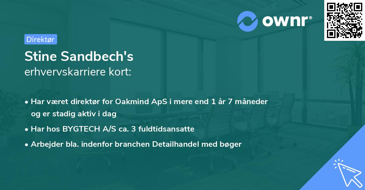 Stine Sandbech's erhvervskarriere kort